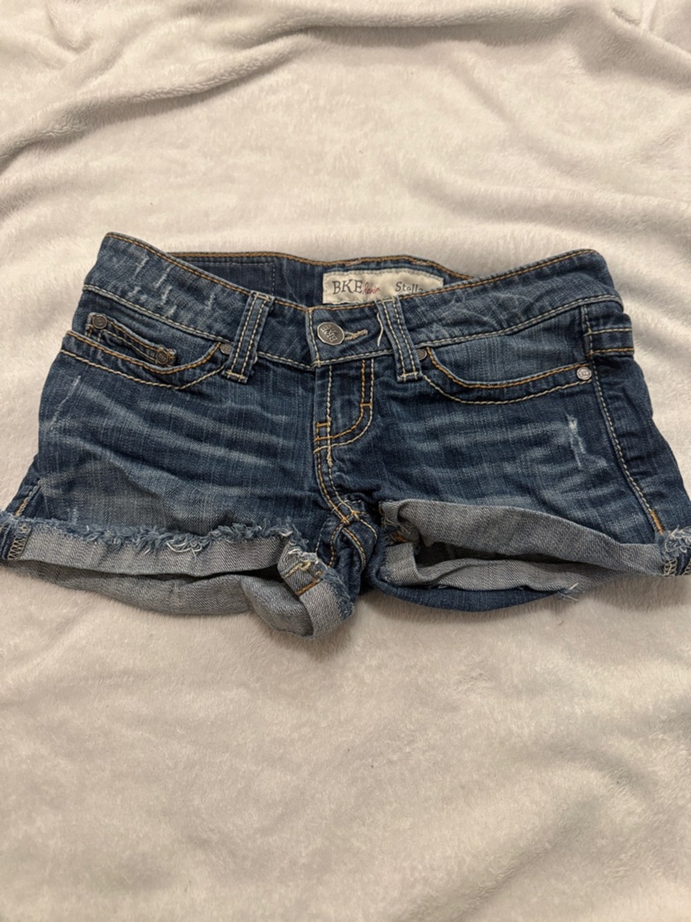 BKE Denim Low Rise Jean Shorts - Dark Blue